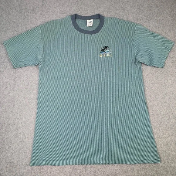Vintage 80s Cal Cru Tubular TShirt Size XL USA Embroidered Maui Aloha Hawaii - Picture 2 of 8